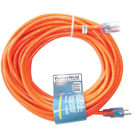 POWERWELD 50' Outdoor/Indoor Extension Cord, 125V EC50-OR